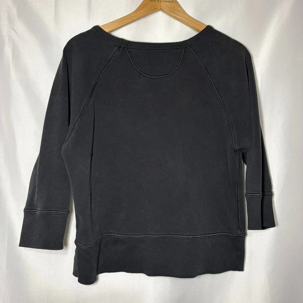Vintage Juicy Couture The Juicy Royals Sweatshirt Black Pink 3/4 Sleeve Large